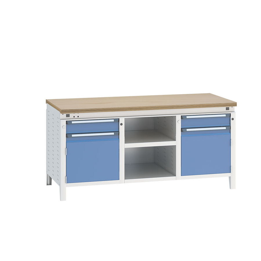 [040528] Banco de trabajo serie Funcion - Dim.: 1697x750x850h mm - Azul ral 5012 + gris ral 7035