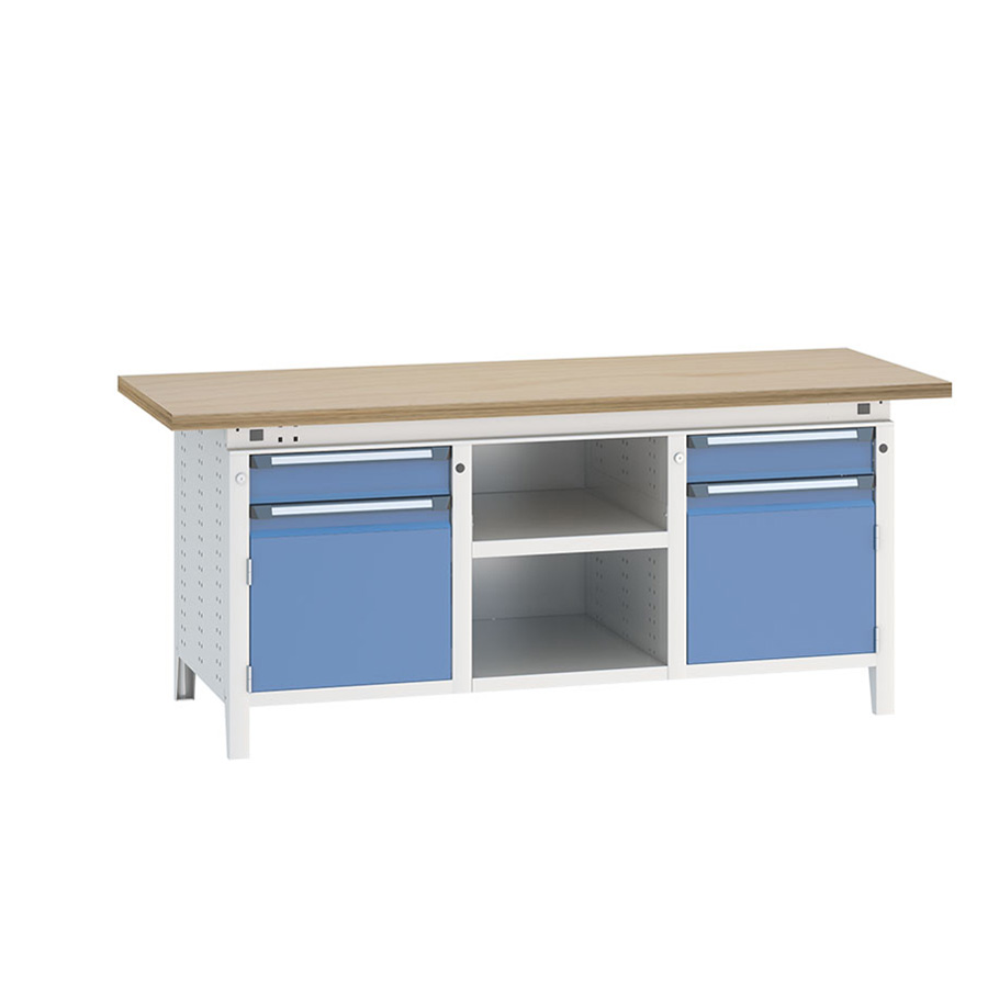 [040539] Banco de trabajo serie Funcion - Dim.: 2004x750x850h mm - Azul ral 5012 + gris ral 7035