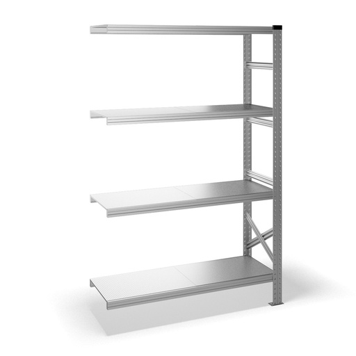 [040910] Estantería metálica adicional con 4 estantes - Dim.: 1200x400x1972h mm - acero galvanizado