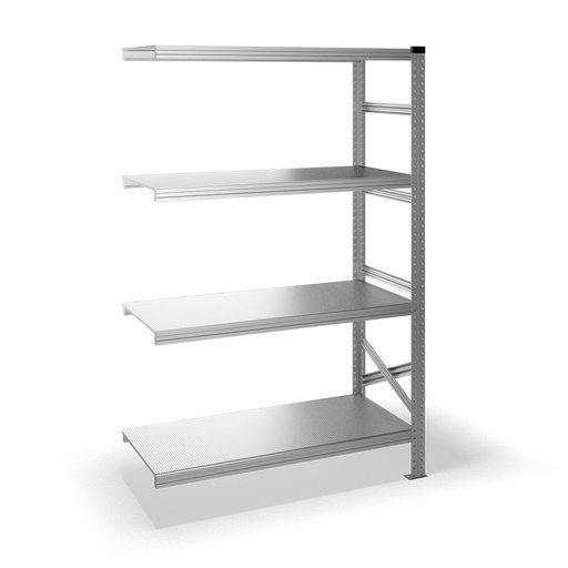 [040914] Estantería metálica adicional con 4 estantes - Dim.: 1200x500x1972h mm - acero galvanizado