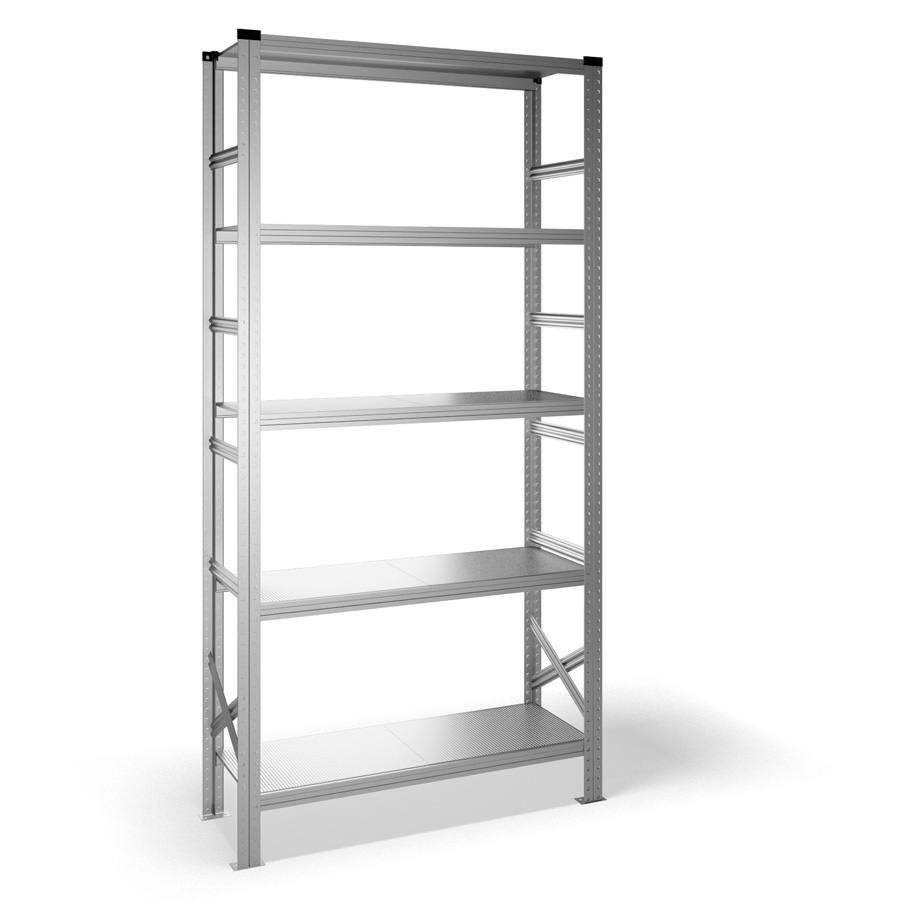 [040917] Estantería metálica con 5 estantes - Dim.: 1200x400x2500h mm - acero galvanizado