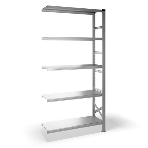 [040918] Estantería metálica adicional con 5 estantes - Dim.: 1200x400x2500h mm - acero galvanizado