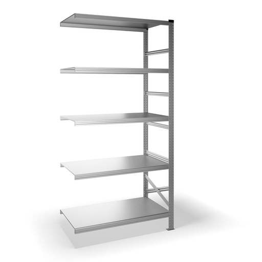 [040924] Estantería metálica adicional con 5 estantes - Dim.: 1200x600x2500h mm - acero galvanizado