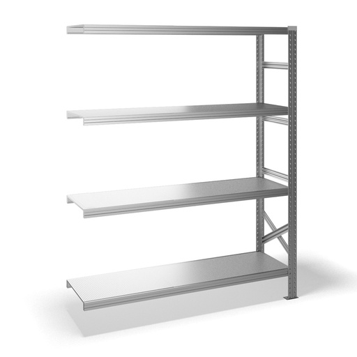 [040926] Estantería metálica adicional con 4 estantes - Dim.: 1500x400x1972h mm - acero galvanizado