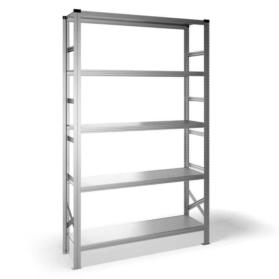 [040933] Estantería metálica con 5 estantes - Dim.: 1500x400x2500h mm - acero galvanizado