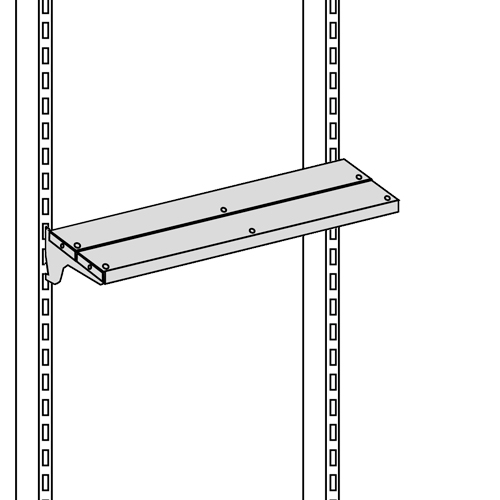 [041118] Estante metálico inclinable - Dim.: 625x214x30h mm - Gris ral 7035