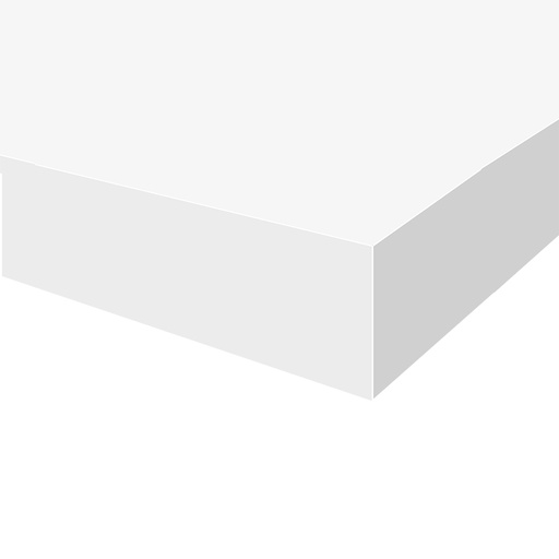 [041489] Encimera de madera con laminado grueso sin cartelas para Table One - Dim.: 1250x700x30h mm - Blanco