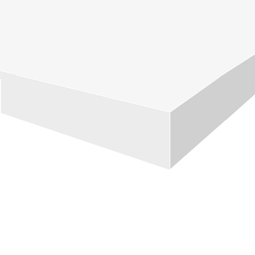 [041490] Encimera de madera laminada sin cartelas para Table One - Dim.: 625x700x28h mm - Blanco