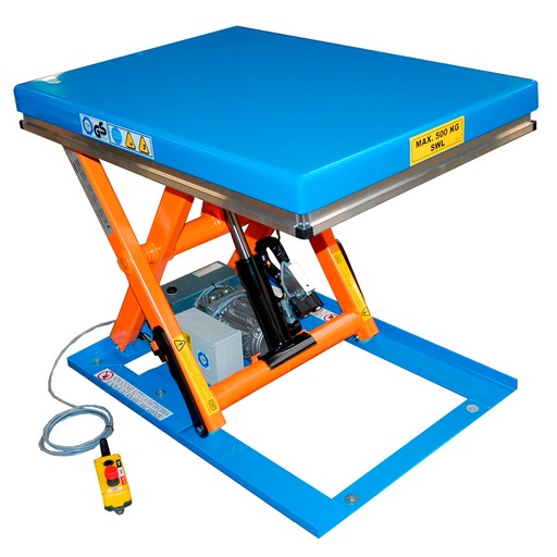 [041502] Mesa elevadora electrohidráulica de tijera simple - Carga: 500 kg - Dim. plataforma: 900x650 mm