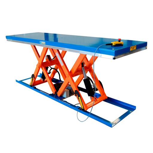 [041586] Mesa elevadora electrohidráulica de doble tijera en tándem - Carga: 2000 kg - Dim. plataforma: 2600x800 mm