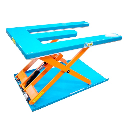 [041616] Mesa elevadora electrohidráulica de tijera superbaja en U - Carga: 600 kg - Dim. plataforma: 1450x900 mm
