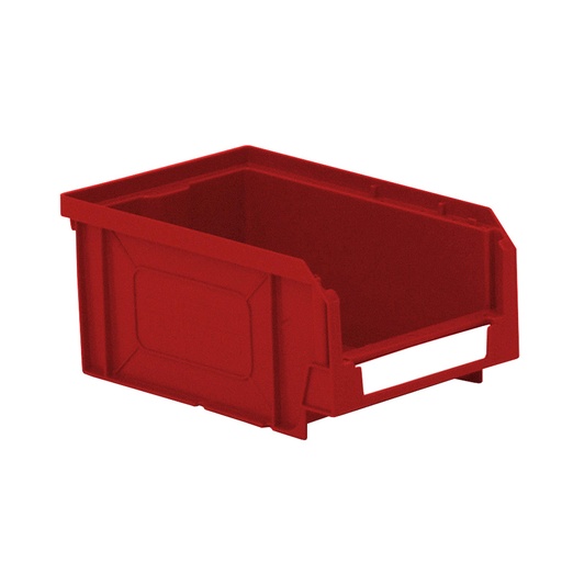 [041860] Caja plástica con apertura para almacenaje modelo Openbox K2 - Dim.: 105x160x75h mm - Rojo