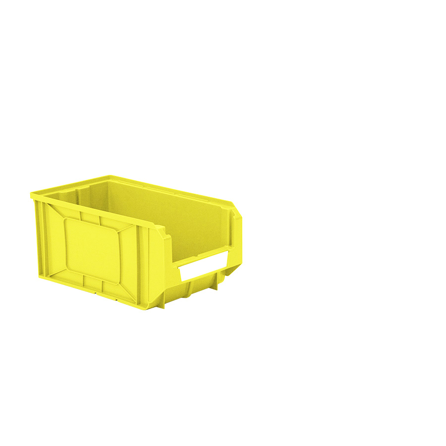 [041872] Caja plástica con apertura para almacenaje modelo Openbox K4 - Dim.: 205x345x163h mm - Amarillo