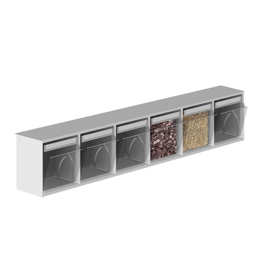 [041914] Cajonera plástica Unibox con 6 cajones basculantes - Dim.: 600x91x112h mm - Gris