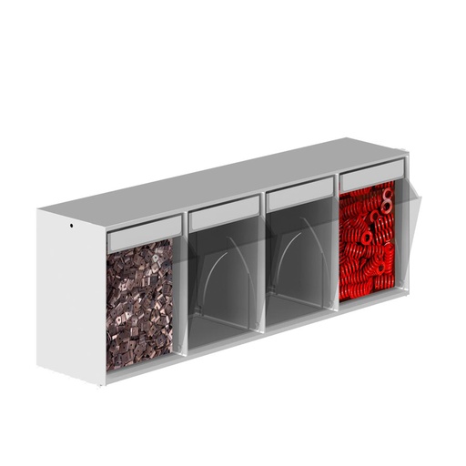 [041916] Cajonera plástica Unibox con 4 cajones basculantes - Dim.: 600x170x206h mm - Gris