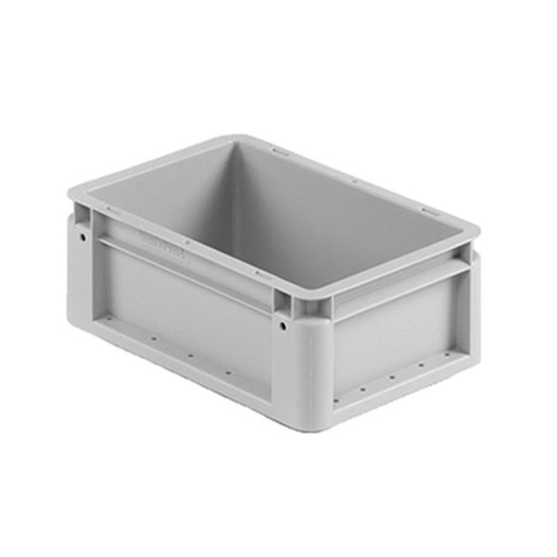 [041919] Caja plástica para transporte norma Europea serie Silverline con asas cerradas - Dim.: 300x200x120h mm - Gris