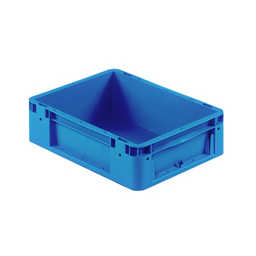 [041921] Caja plástica para transporte norma Europea serie Silverline con asas cerradas - Dim.: 400x300x120h mm - Azul