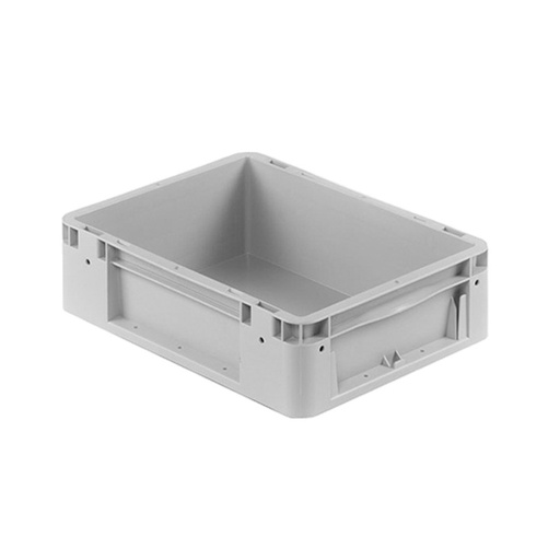 [041922] Caja plástica para transporte norma Europea serie Silverline con asas cerradas - Dim.: 400x300x120h mm - Gris