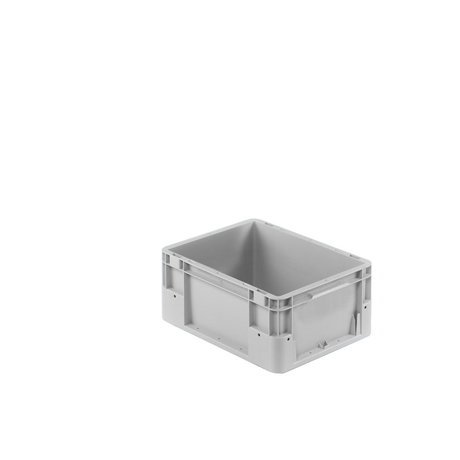 [041925] Caja plástica para transporte norma Europea serie Silverline con asas cerradas - Dim.: 400x300x180h mm - Gris
