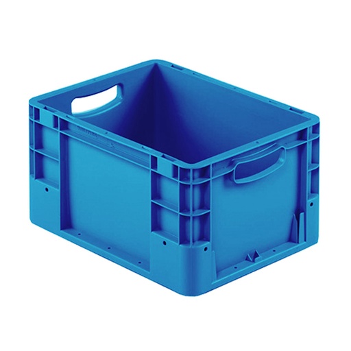 [041928] Caja plástica para transporte norma Europea serie Silverline con asas abiertas - Dim.: 400x300x220h mm - Azul
