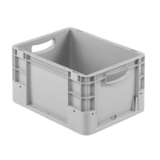 [041930] Caja plástica para transporte norma Europea serie Silverline con asas abiertas - Dim.: 400x300x220h mm - Gris