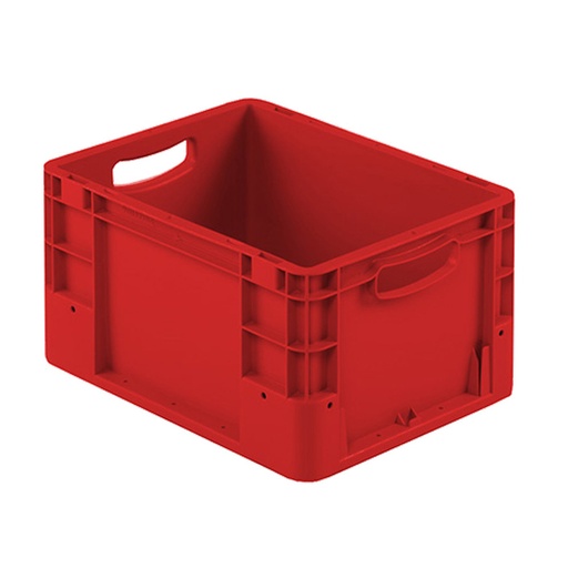 [041931] Caja plástica para transporte norma Europea serie Silverline con asas abiertas - Dim.: 400x300x220h mm - Rojo