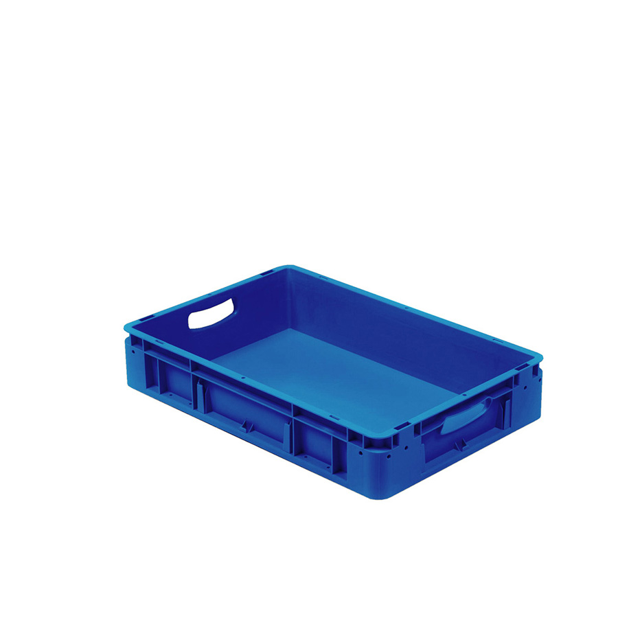 [041932] Caja plástica para transporte norma Europea serie Silverline con asas abiertas - Dim.: 600x400x120h mm - Azul