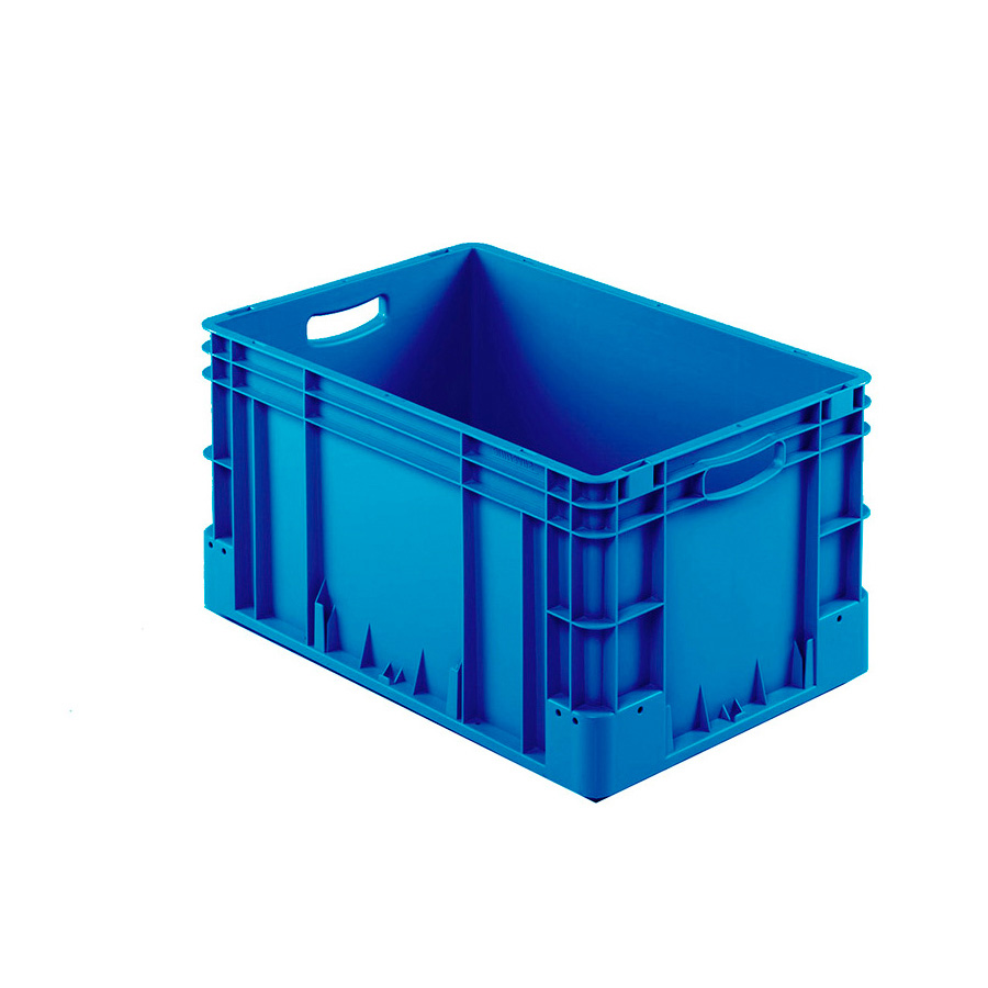 [041948] Caja plástica para transporte norma Europea serie Silverline con asas abiertas - Dim.: 600x400x320h mm - Azul