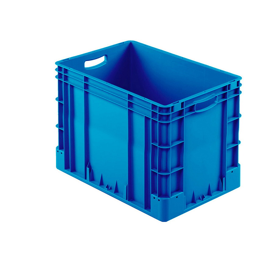 [041952] Caja plástica para transporte norma Europea serie Silverline con asas abiertas - Dim.: 600x400x420h mm - Azul