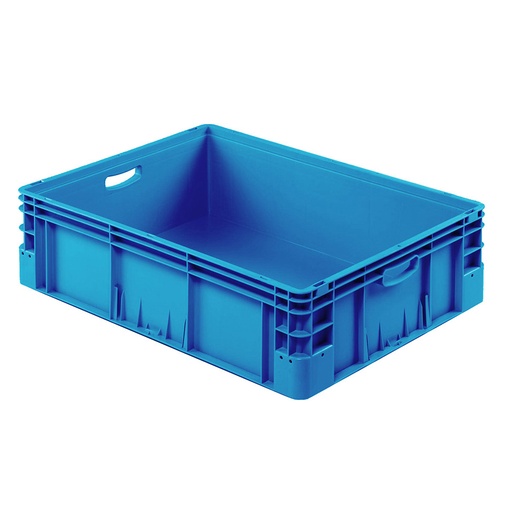 [041956] Caja plástica para transporte norma Europea serie Silverline con asas abiertas - Dim.: 800x600x220h mm - Azul