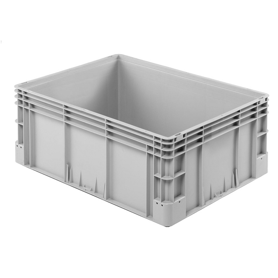 [041960] Caja plástica para transporte norma Europea serie Silverline con asas cerradas - Dim.: 800x600x320h mm - Gris