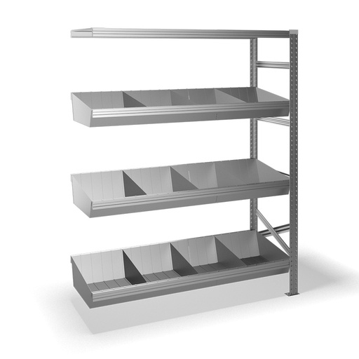 [041983] Estantería metálica adicional con 4 estantes - Dim.: 1500x500x1972h mm - acero galvanizado