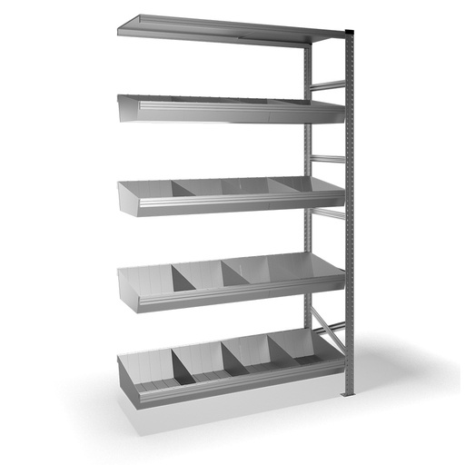 [041985] Estantería metálica adicional con 5 estantes - Dim.: 1500x500x2500h mm - acero galvanizado
