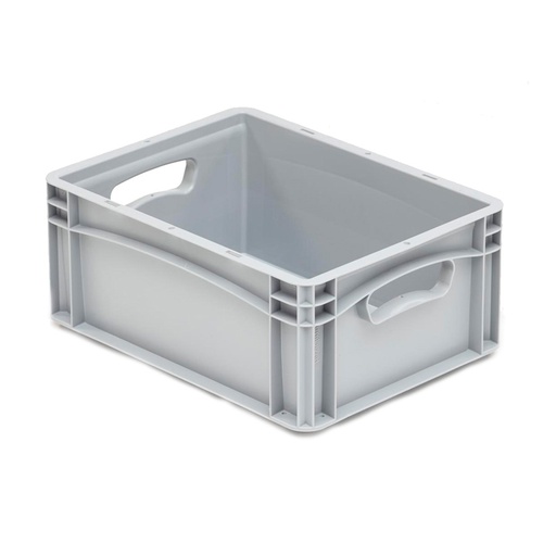 [041987] Caja plástica para transporte serie Basicline con paredes lisas y asas abiertas - Dim.: 400x300x170h mm - Gris claro