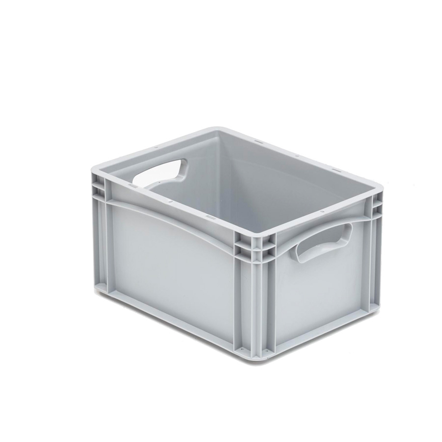 [041988] Caja plástica para transporte serie Basicline con paredes lisas y asas abiertas - Dim.: 400x300x220h mm - Gris claro