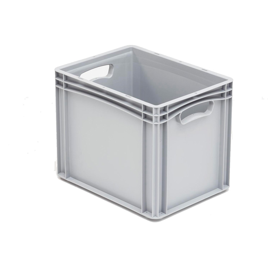 [041990] Caja plástica para transporte serie Basicline con paredes lisas y asas abiertas - Dim.: 400x300x320h mm - Gris claro