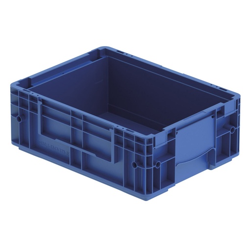 [042020] Caja plástica Eurobox para el sector automoción serie KLT de fondo liso perforado - Dim.: 400x300x147,5h mm - Azul