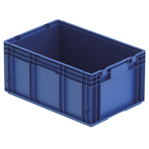 [042023] Caja plástica Eurobox para el sector automoción serie KLT de fondo liso perforado - Dim.: 600x400x280h mm - Azul