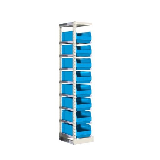 [042435] Módulo adicional de estantería con guías y 8 cajas de 500x315x200h mm - Dim.: 362x500x2000h mm - Acero cincado