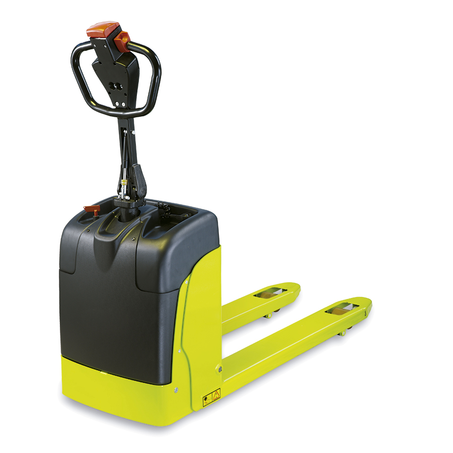 [042626] Transpaleta eléctrica de 1200 kg de carga (batería y cargador incorporado) - Dim. palas: 1000x520 mm - Verde Pantone 382C