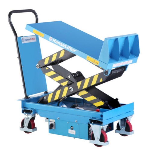 [042801] Mesa elevadora rodante de plataforma inclinable 45º - Traslación manual y elevación electrohidráulica - Carga 600 kg