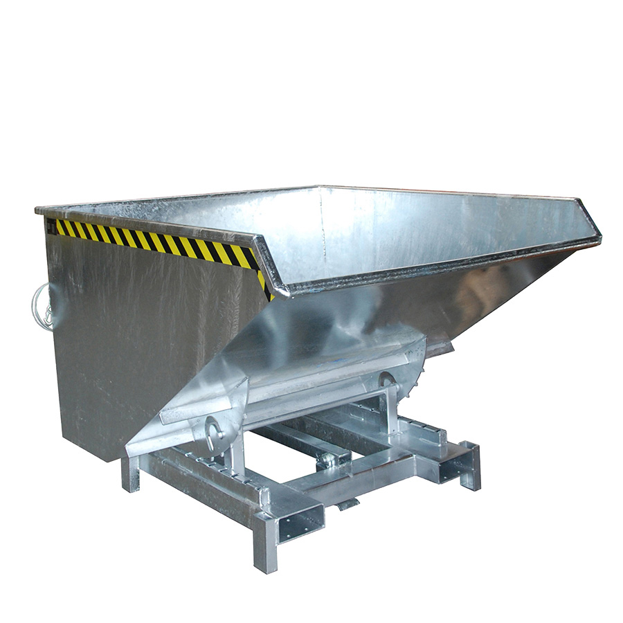 [042875] Contenedor metálico basculante 2,1 m³ (sin tapa) - Dim.:  1755x1880x1230 mm - Acero galvanizado