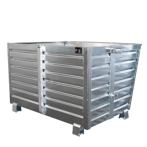 [042947] Contenedor metálico apilable y basculante mediante implante - Cap. 1,5 m³ - Dim.: 1200x1500x1000 mm - Acero galvanizado