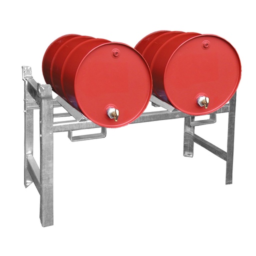[043484] Módulo metálico remontable para almacenamiento de 2 barriles de 200 lts - Dim.: 1380x580x850h - acero galvanizado
