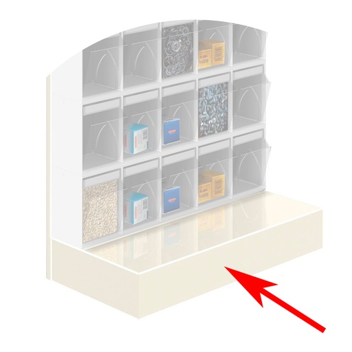 [043542] Base metálica para soporte expositor de cajones Unibox - Dim.: 600x300x100h mm - Gris ral 7035