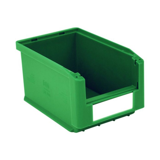 [043628] Caja plástica para almacén con abertura frontal - Dim.: 150x230x125h mm - verde