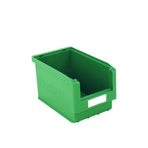 [043638] Caja plástica para almacén con abertura frontal - Dim.: 210x350x200h mm - verde