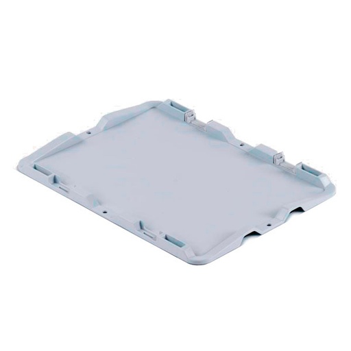 [043690] Tapa de plástico practicable mediante bisagras para caja Eurobox serie Silverline - Dim.: 400x300 mm - Gris