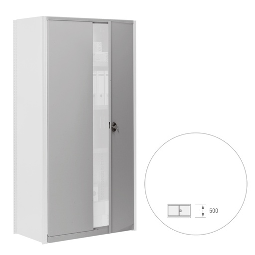 [043817] Par de puertas batientes para estantería industrial - Dim.: 1000x22x575h mm - Gris ral 7035