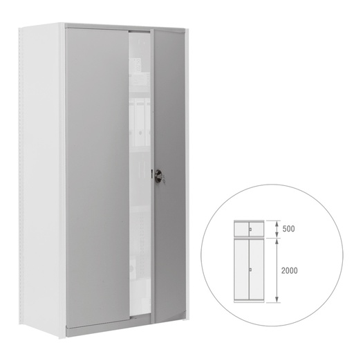 [043818] Par de puertas batientes para estantería industrial - Dim.: 1000x22x2500h mm - Gris ral 7035